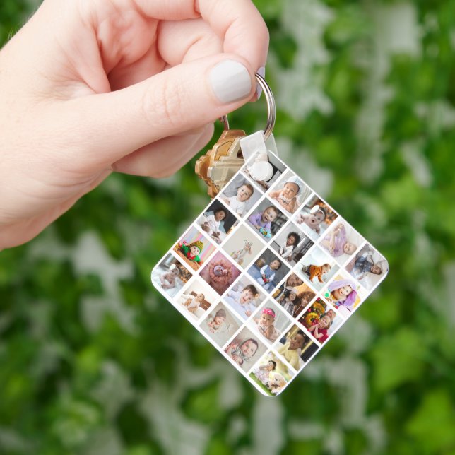 Design Your Own 25 Photo Collage Keychain (Hand)