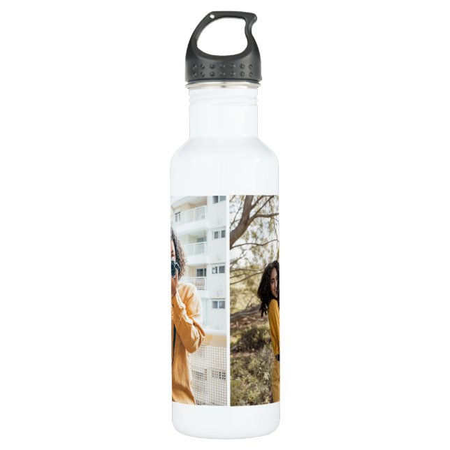 Design Your Own 2 Photo Collage 710 Ml Water Bottle (Front)