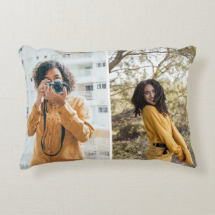 Design Your Own 2 Photo Collage Accent Pillow