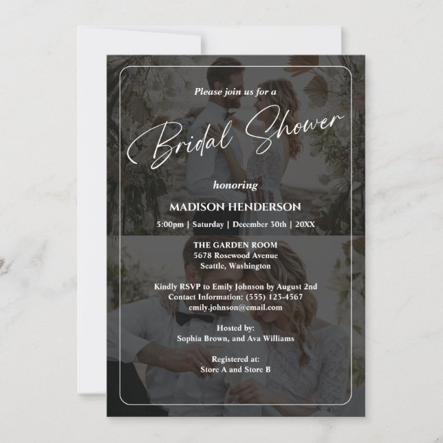 Design Your Own 2 Photo Collage Bridal Shower Invitation (Front)