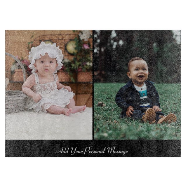Design Your Own 2 Photo Collage Cutting Board (Front)