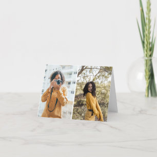 Design Your Own 2 Photo Collage Thank You Card