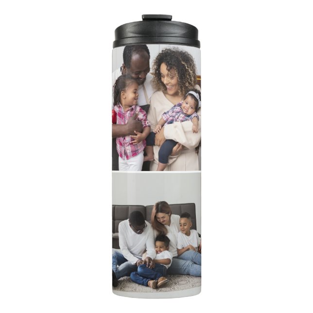 Design Your Own 2 Photo Collage Thermal Tumbler (Front)