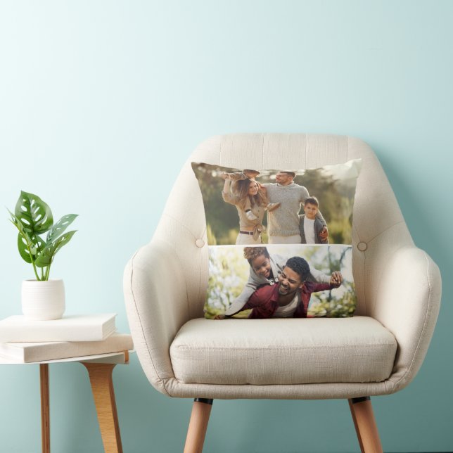 Design Your Own 2 Photo Collage Throw Pillow (Chair)