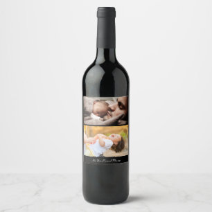 Design Your Own 2 Photo Collage Wine Label