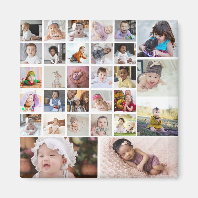 Design Your Own 30 Photo Collage Magnet (Front)