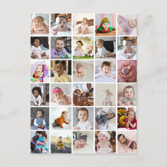 Design Your Own 30 Photo Collage Postcard (Front)