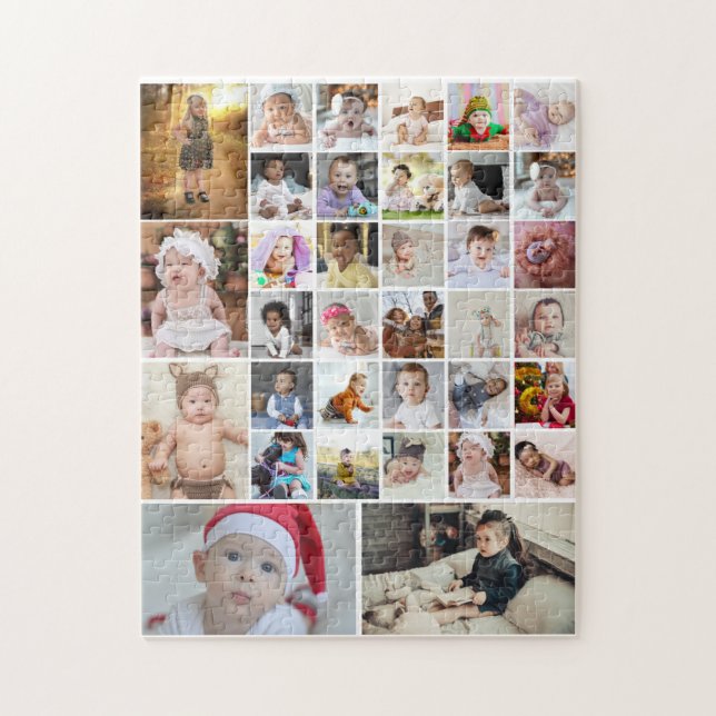 Design Your Own 35 Photo Collage Poster Jigsaw Puzzle (Vertical)