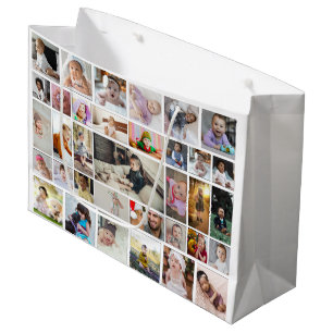 Design Your Own 35 Photo Collage Poster Large Gift Bag