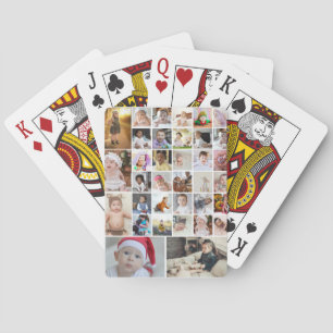 Design Your Own 35 Photo Collage Poster Playing Cards