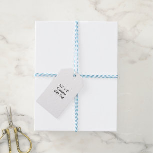Design Your Own 3.5" x 2" Blue and White Twine Gift Tags