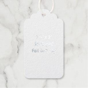 Design Your Own 3.5" x 2" Scalloped Silver Cotton Gift Tags