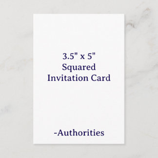 Design Your Own 3.5" x 5" Squared Invitation