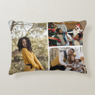 Design Your Own 3 Photo Collage Accent Pillow