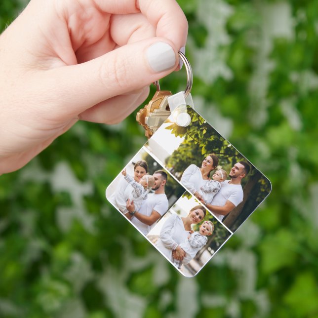 Design Your Own 3 Photo Collage Keychain (Hand)