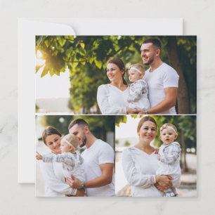 Design Your Own 3 Photo Collage Thank You Card