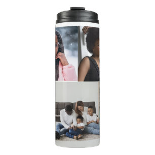 Design Your Own 3 Photo Collage Thermal Tumbler