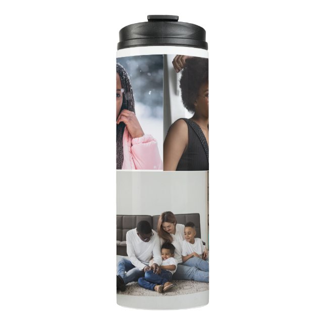 Design Your Own 3 Photo Collage Thermal Tumbler (Front)