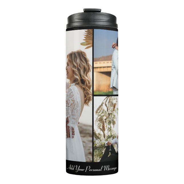 Design Your Own 3 Photo Collage Thermal Tumbler (Front)
