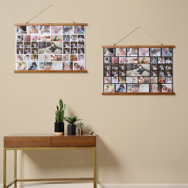 Design Your Own 40 Photo Collage Hanging Tapestry (Asymmetrical)