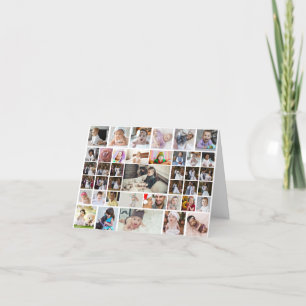 Design Your Own 40 Photo Collage Thank You Card