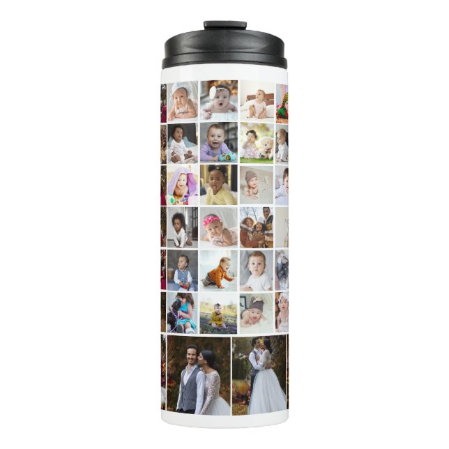 Design Your Own 40 Photo Collage Thermal Tumbler (Front)