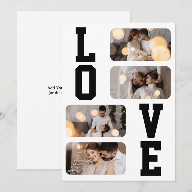Design Your Own 4 Photo Collage Card (Front/Back)