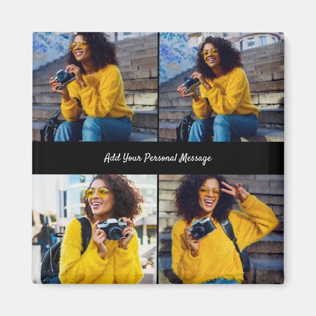 Design Your Own 4 Photo Collage Magnet (Front)