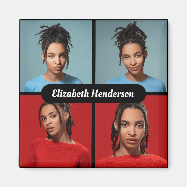 Design Your Own 4 Photo Collage Magnet (Front)