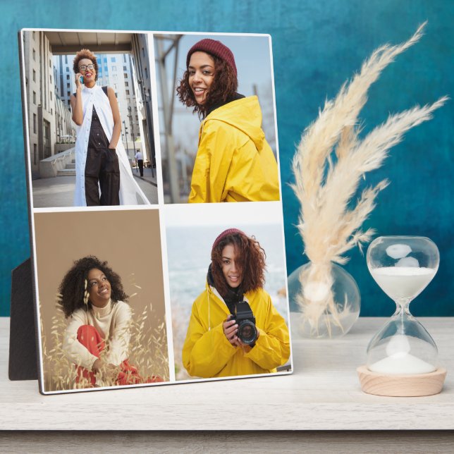 Design Your Own 4 Photo Collage Plaque (Side)