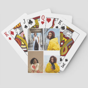 Design Your Own 4 Photo Collage Playing Cards