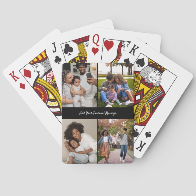 Design Your Own 4 Photo Collage Playing Cards (Back)