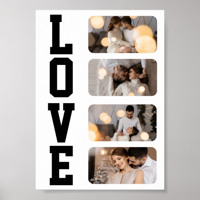 Design Your Own 4 Photo Collage Poster (Front)