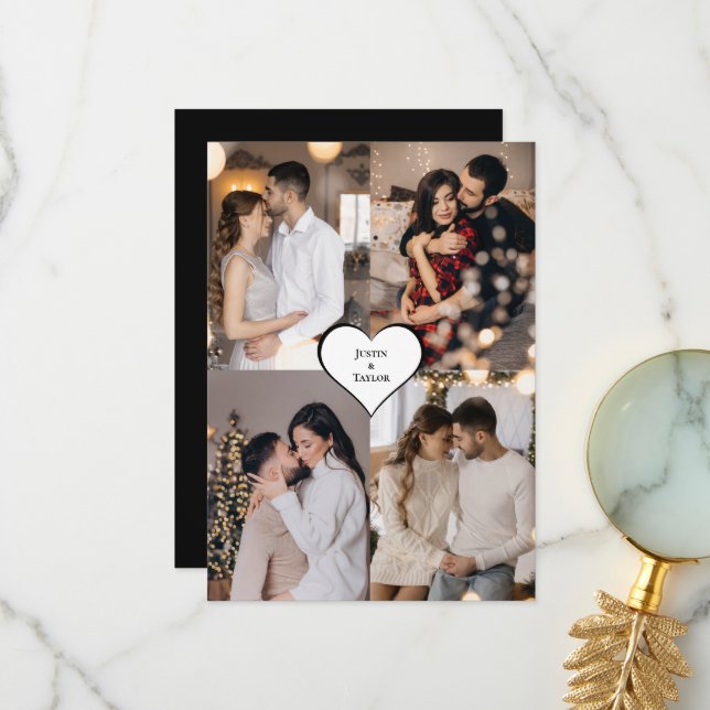 Design Your Own 4 Photo Collage Thank You Card (Front/Back In Situ)