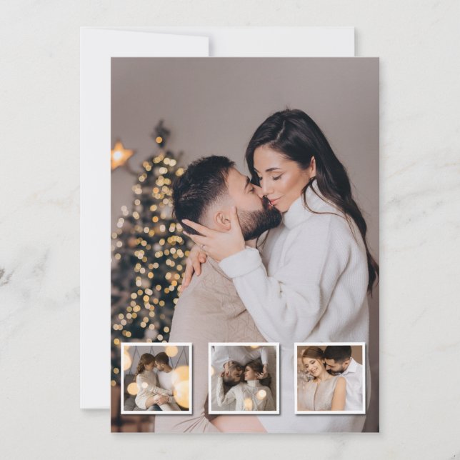 Design Your Own 4 Photo Collage Thank You Card (Front)