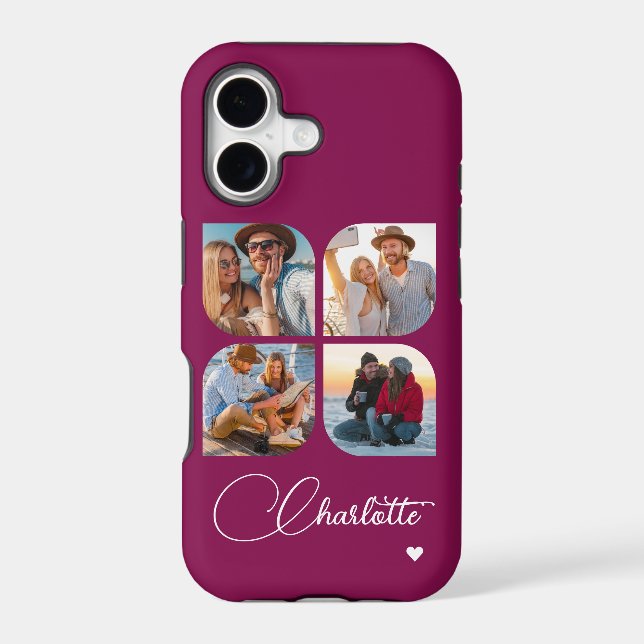 Design Your Own 4 Photo Personalized Name (Back)