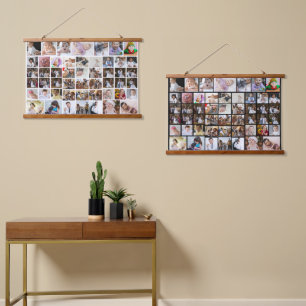 Design Your Own 50 Photo Collage Hanging Tapestry