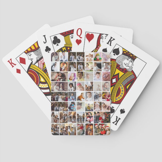 Design Your Own 50 Photo Collage Playing Cards (Back)