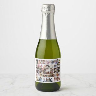 Design Your Own 50 Photo Collage Sparkling Wine Label