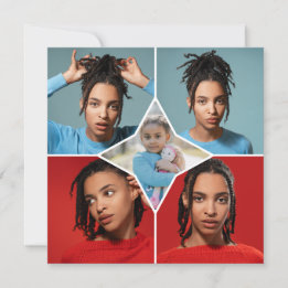 Design Your Own 5 Photo Collage Announcement