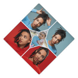 Design Your Own 5 Photo Collage Graduation Cap Topper
