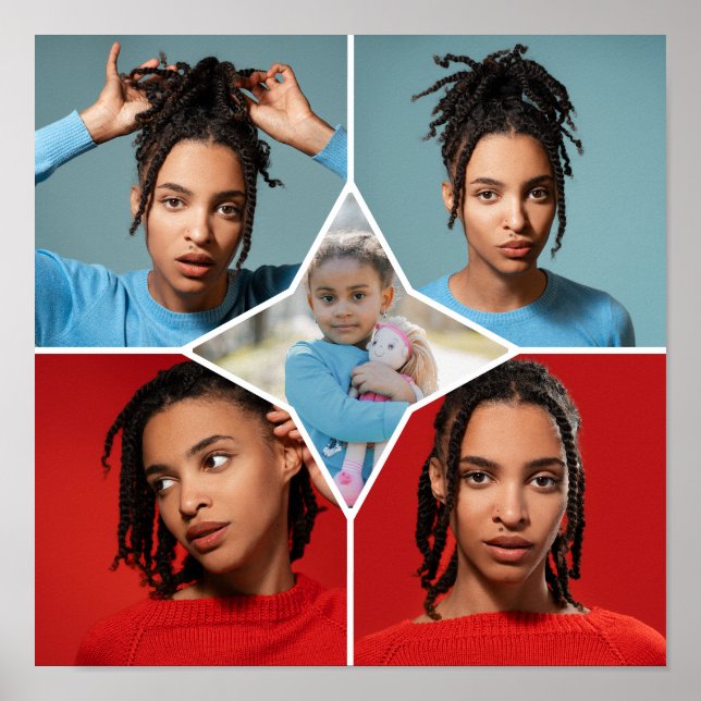 Design Your Own 5 Photo Collage Poster (Front)