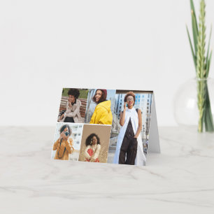 Design Your Own 5 Photo Collage Thank You Card