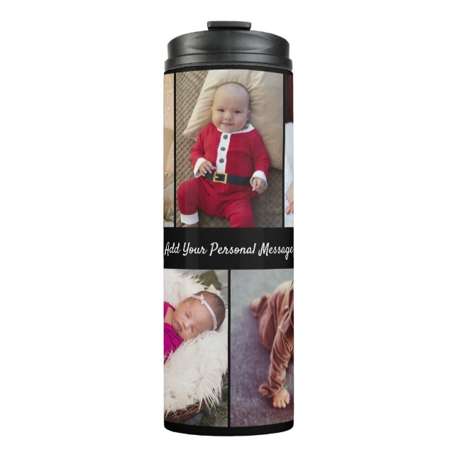 Design Your Own 5 Photo Collage Thermal Tumbler (Front)