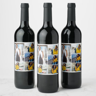 Design Your Own 5 Photo Collage Wine Label