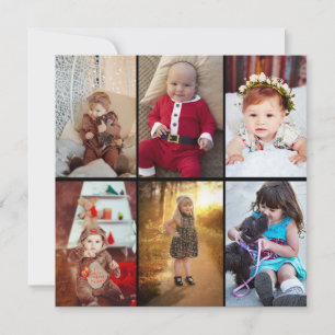Design Your Own 6 Photo Collage Holiday Card