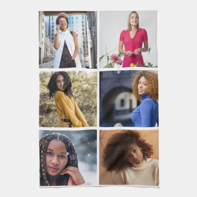 Design Your Own 6 Photo Collage Kitchen Towel (Vertical)