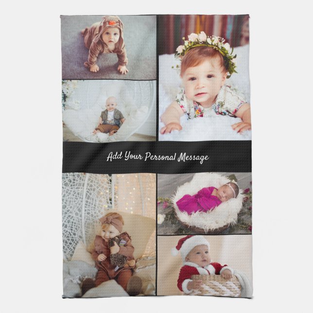 Design Your Own 6 Photo Collage Kitchen Towel (Vertical)