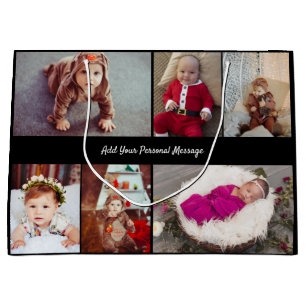 Design Your Own 6 Photo Collage Large Gift Bag