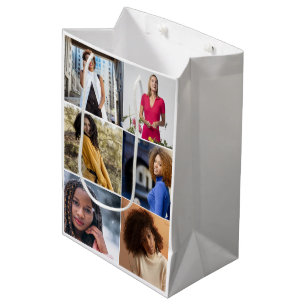 Design Your Own 6 Photo Collage Medium Gift Bag